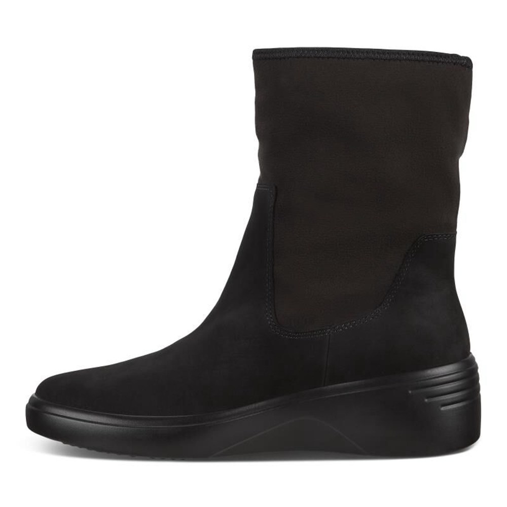 Botas Mujer - ECCO Soft 7 Wedge Mid - Negros - BRY168329